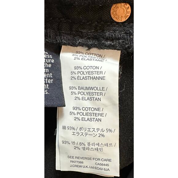 J. Crew Mid-Rise Skinny Toothpick Jeans Black Denim B1281 Size 26 - Picture 10 of 11